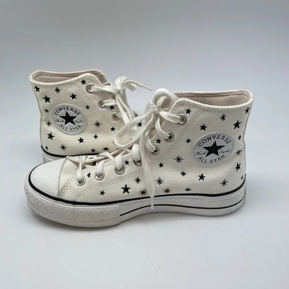 Converse Sneakers Womens 8 Chuck Taylor Crystal Stars Platform Hi A03724C‎ Shoes - Picture 8 of 11